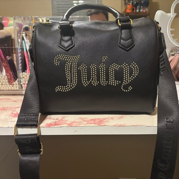 Juicy Couture Black Satchel with Gold Accents - Picture 1 of 4
